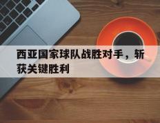 开云网页-西亚国家球队战胜对手，斩获关键胜利