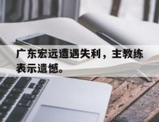 开云登录入口-广东宏远遭遇失利，主教练表示遗憾。